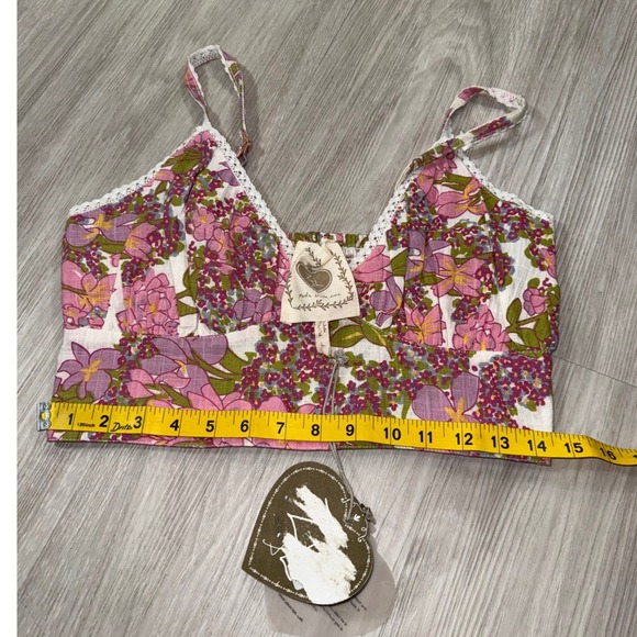 Z&L Europe Women Pink Floral Lace Trim Crop Top and Maxi Skirt Set Size L NWT - Picture 9 of 10